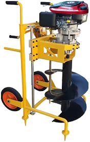 EARTH AUGER 7 HP / 196 CC DOUBLE WHEEL WITH GEAR BOX